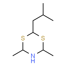 ChemSpider 2D Image | 2-Isobutyl-4,6-dimethyl-1,3,5-dithiazinane | C9H19NS2