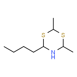 ChemSpider 2D Image | 4-Butyl-2,6-dimethyl-1,3,5-dithiazinane | C9H19NS2