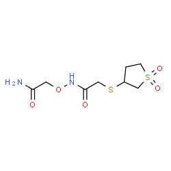 ChemSpider 2D Image | N-(2-Amino-2-oxoethoxy)-2-[(1,1-dioxidotetrahydro-3-thiophenyl)sulfanyl]acetamide | C8H14N2O5S2