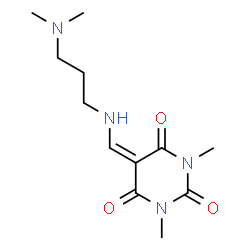 ChemSpider 2D Image | 5-({[3-(Dimethylamino)propyl]amino}methylene)-1,3-dimethyl-2,4,6(1H,3H,5H)-pyrimidinetrione | C12H20N4O3