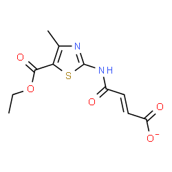 ChemSpider 2D Image | (2E)-4-{[5-(Ethoxycarbonyl)-4-methyl-1,3-thiazol-2-yl]amino}-4-oxo-2-butenoate | C11H11N2O5S