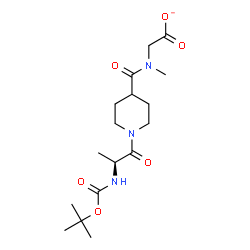ChemSpider 2D Image | (Methyl{[1-(N-{[(2-methyl-2-propanyl)oxy]carbonyl}-L-alanyl)-4-piperidinyl]carbonyl}amino)acetate | C17H28N3O6