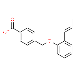 ChemSpider 2D Image | 4-({2-[(1E)-1-Propen-1-yl]phenoxy}methyl)benzoate | C17H15O3