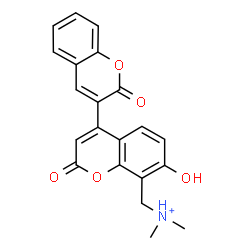 ChemSpider 2D Image | (7'-Hydroxy-2,2'-dioxo-2H,2'H-3,4'-bichromen-8'-yl)-N,N-dimethylmethanaminium | C21H18NO5