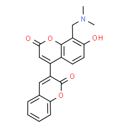 ChemSpider 2D Image | 8'-[(Dimethylamino)methyl]-7'-hydroxy-2H,2'H-3,4'-bichromene-2,2'-dione | C21H17NO5