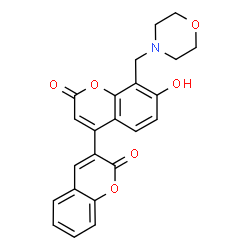 ChemSpider 2D Image | 7'-Hydroxy-8'-(4-morpholinylmethyl)-2H,2'H-3,4'-bichromene-2,2'-dione | C23H19NO6