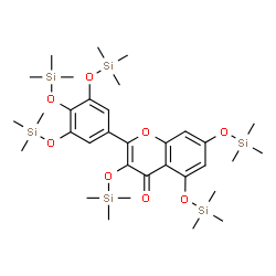 ChemSpider 2D Image | 3,5,7-Tris[(trimethylsilyl)oxy]-2-{3,4,5-tris[(trimethylsilyl)oxy]phenyl}-4H-chromen-4-one | C33H58O8Si6
