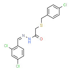 ChemSpider 2D Image | 2-[(4-Chlorobenzyl)sulfanyl]-N'-[(Z)-(2,4-dichlorophenyl)methylene]acetohydrazide | C16H13Cl3N2OS