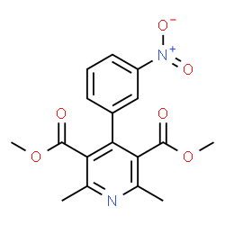 ChemSpider 2D Image | Dimethyl 2,6-dimethyl-4-(3-nitrophenyl)-3,5-pyridinedicarboxylate | C17H16N2O6