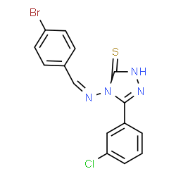 ChemSpider 2D Image | 4-[(Z)-(4-Bromobenzylidene)amino]-5-(3-chlorophenyl)-2,4-dihydro-3H-1,2,4-triazole-3-thione | C15H10BrClN4S