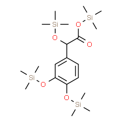ChemSpider 2D Image | Trimethylsilyl {3,4-bis[(trimethylsilyl)oxy]phenyl}[(trimethylsilyl)oxy]acetate | C20H40O5Si4