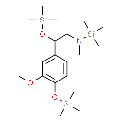 ChemSpider 2D Image | Benzeneethanamine, 3-methoxy-N-methyl-N-(trimethylsilyl)-.beta.,4-bis[(trimethylsilyl)oxy]- | C19H39NO3Si3