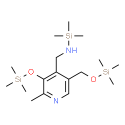 ChemSpider 2D Image | 1,1,1-Trimethyl-N-[(2-methyl-3-[(trimethylsilyl)oxy]-5-{[(trimethylsilyl)oxy]methyl}-4-pyridinyl)methyl]silanamine | C17H36N2O2Si3