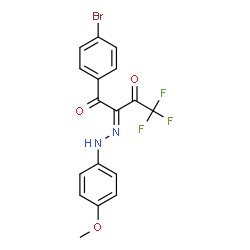 ChemSpider 2D Image | (2E)-1-(4-Bromophenyl)-4,4,4-trifluoro-2-[(4-methoxyphenyl)hydrazono]-1,3-butanedione | C17H12BrF3N2O3