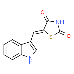 ChemSpider 2D Image | (5Z)-5-(1H-Indol-3-ylmethylene)-1,3-thiazolidine-2,4-dione | C12H8N2O2S