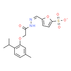 ChemSpider 2D Image | 5-[(Z)-{[(2-Isopropyl-5-methylphenoxy)acetyl]hydrazono}methyl]-2-furansulfonate | C17H19N2O6S