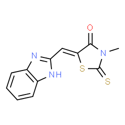 ChemSpider 2D Image | (5Z)-5-(1H-Benzimidazol-2-ylmethylene)-3-methyl-2-thioxo-1,3-thiazolidin-4-one | C12H9N3OS2