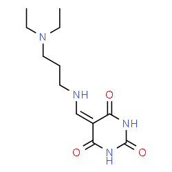ChemSpider 2D Image | 5-({[3-(Diethylamino)propyl]amino}methylene)-2,4,6(1H,3H,5H)-pyrimidinetrione | C12H20N4O3
