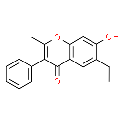 ChemSpider 2D Image | 6-Ethyl-7-hydroxy-2-methyl-3-phenyl-chromen-4-one | C18H16O3