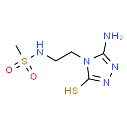 ChemSpider 2D Image | N-[2-(3-Amino-5-sulfanyl-4H-1,2,4-triazol-4-yl)ethyl]methanesulfonamide | C5H11N5O2S2