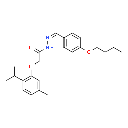 ChemSpider 2D Image | N'-[(Z)-(4-Butoxyphenyl)methylene]-2-(2-isopropyl-5-methylphenoxy)acetohydrazide | C23H30N2O3