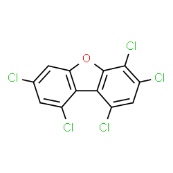 ChemSpider 2D Image | 1,3,4,7,9-Pentachlorodibenzofuran | C12H3Cl5O
