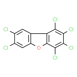 ChemSpider 2D Image | 1,2,3,4,7,8-hexachlorobenzofuran | C12H2Cl6O