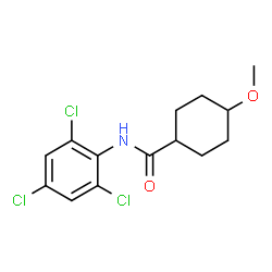 ChemSpider 2D Image | 4-Methoxy-N-(2,4,6-trichlorophenyl)cyclohexanecarboxamide | C14H16Cl3NO2
