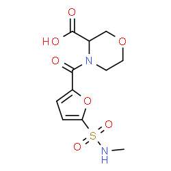 ChemSpider 2D Image | 4-[5-(Methylsulfamoyl)-2-furoyl]-3-morpholinecarboxylic acid | C11H14N2O7S