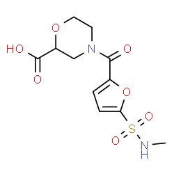 ChemSpider 2D Image | 4-[5-(Methylsulfamoyl)-2-furoyl]-2-morpholinecarboxylic acid | C11H14N2O7S
