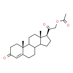 ChemSpider 2D Image | (8xi,9xi,14xi)-3,20-Dioxopregn-4-en-21-yl acetate | C23H32O4