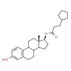 ChemSpider 2D Image | (8xi,9xi,14xi,17beta)-3-Hydroxyestra-1,3,5(10)-trien-17-yl 3-cyclopentylpropanoate | C26H36O3