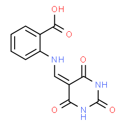 ChemSpider 2D Image | 2-{[(2,4,6-Trioxotetrahydro-5(2H)-pyrimidinylidene)methyl]amino}benzoic acid | C12H9N3O5