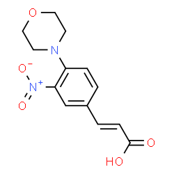 ChemSpider 2D Image | (2E)-3-[4-(4-Morpholinyl)-3-nitrophenyl]acrylic acid | C13H14N2O5