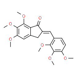 ChemSpider 2D Image | 5,6,7-trimethoxy-2-(2,3,4-trimethoxybenzylidene)indan-1-one | C22H24O7