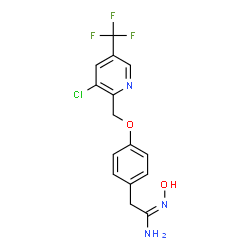 ChemSpider 2D Image | 2-(4-{[3-chloro-5-(trifluoromethyl)pyridin-2-yl]methoxy}phenyl)-N'-hydroxyethanimidamide | C15H13ClF3N3O2
