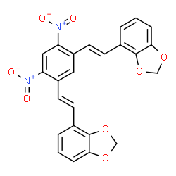 ChemSpider 2D Image | 4,4'-[(4,6-Dinitro-1,3-phenylene)di(E)-2,1-ethenediyl]bis(1,3-benzodioxole) | C24H16N2O8