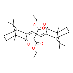 ChemSpider 2D Image | Diethyl 2,2-bis[(Z)-(4,7,7-trimethyl-3-oxobicyclo[2.2.1]hept-2-ylidene)methyl]succinate | C30H42O6