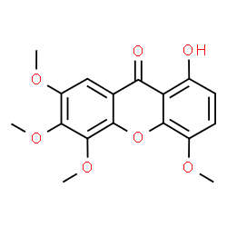 ChemSpider 2D Image | 1-Hydroxy-4,5,6,7-tetramethoxy-9H-xanthen-9-one | C17H16O7