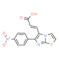 ChemSpider 2D Image | (2E)-3-[6-(4-Nitrophenyl)imidazo[2,1-b][1,3]thiazol-5-yl]acrylic acid | C14H9N3O4S