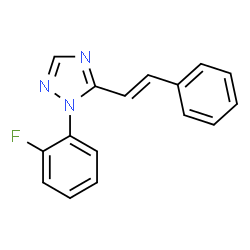 ChemSpider 2D Image | 1-(2-Fluorophenyl)-5-[(E)-2-phenylvinyl]-1H-1,2,4-triazole | C16H12FN3