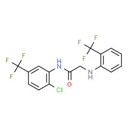 ChemSpider 2D Image | N-[2-Chloro-5-(trifluoromethyl)phenyl]-N~2~-[2-(trifluoromethyl)phenyl]glycinamide | C16H11ClF6N2O