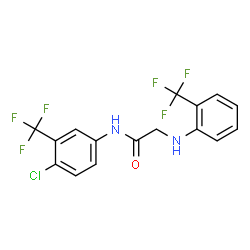 ChemSpider 2D Image | N-[4-Chloro-3-(trifluoromethyl)phenyl]-N~2~-[2-(trifluoromethyl)phenyl]glycinamide | C16H11ClF6N2O