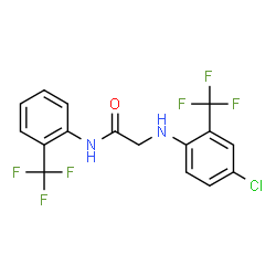 ChemSpider 2D Image | N~2~-[4-Chloro-2-(trifluoromethyl)phenyl]-N-[2-(trifluoromethyl)phenyl]glycinamide | C16H11ClF6N2O