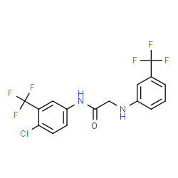 ChemSpider 2D Image | N-[4-Chloro-3-(trifluoromethyl)phenyl]-N~2~-[3-(trifluoromethyl)phenyl]glycinamide | C16H11ClF6N2O