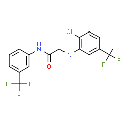 ChemSpider 2D Image | N~2~-[2-Chloro-5-(trifluoromethyl)phenyl]-N-[3-(trifluoromethyl)phenyl]glycinamide | C16H11ClF6N2O