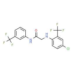ChemSpider 2D Image | N~2~-[4-Chloro-2-(trifluoromethyl)phenyl]-N-[3-(trifluoromethyl)phenyl]glycinamide | C16H11ClF6N2O