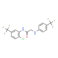 ChemSpider 2D Image | N-[2-Chloro-5-(trifluoromethyl)phenyl]-N~2~-[4-(trifluoromethyl)phenyl]glycinamide | C16H11ClF6N2O