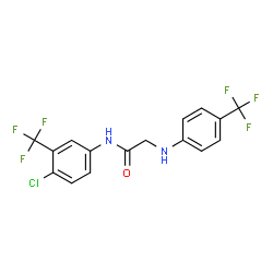 ChemSpider 2D Image | N-[4-Chloro-3-(trifluoromethyl)phenyl]-N~2~-[4-(trifluoromethyl)phenyl]glycinamide | C16H11ClF6N2O
