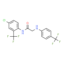 ChemSpider 2D Image | N-[4-Chloro-2-(trifluoromethyl)phenyl]-N~2~-[4-(trifluoromethyl)phenyl]glycinamide | C16H11ClF6N2O